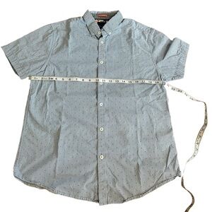 Men's Denim + Flower Pin Stripe Dot Short Sleeve Shirt M